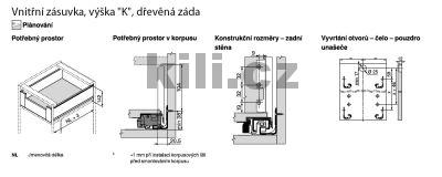 Kompletn� vnit�n� z�suvka LEGRABOX �ed� "K" 350 mm 40 kg s tlumen�m