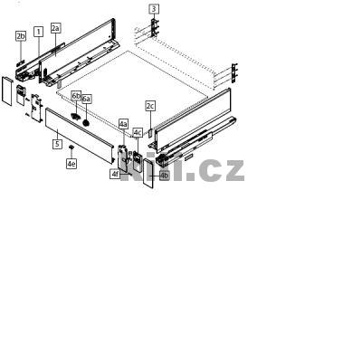 Kompletn� vnit�n� z�suvka LEGRABOX b�l� "K" 400 mm 40 kg s tlumen�m
