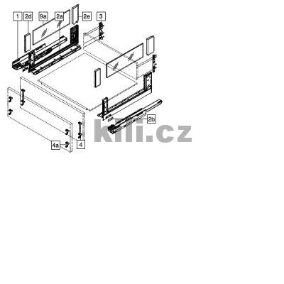 Kompletn� z�suvka LEGRABOX free �ed� "C" 600 mm 40 kg s tlumen�m