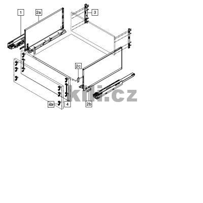 Kompletn� z�suvka LEGRABOX �ed� "F" 450 mm 40 kg s tlumen�m
