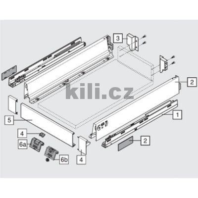 Vnit�n� �elo z�suvky Antaro �ed� 1036 mm