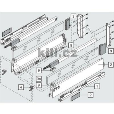 Sada pod�ln�ch reling� Antaro hedv�bn� b�l� 650 mm