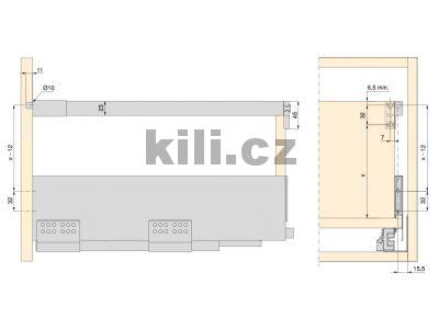 P��davn� pod�ln� reling VERTEX/PROTONE/CONCEPT b�l� 350 mm
