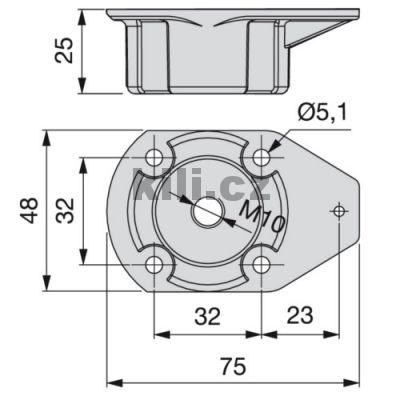 Dr��k soklov� nohy 30/48mm ov�ln� �ern�