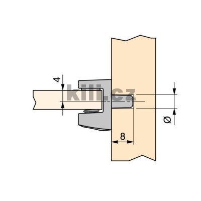 Podp�ra sklen�n�ch polic, 6-8 mm, �ern�