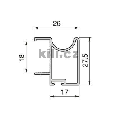 PLACARD 74 �chytkov� profil WAVE 18, �ern�, 2900 mm