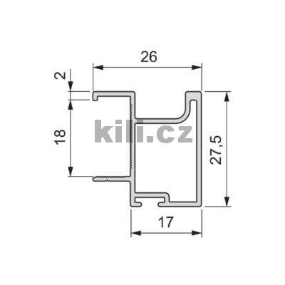 PLACARD 74 �chytkov� profil SHARP 18, �ern�, 2900 mm