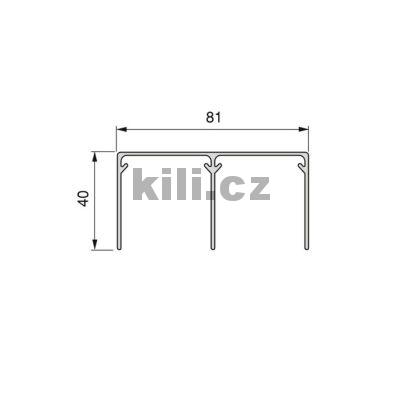 Horn� vod�c� profil PLACARD dvojit�, hlin�k p��rodn�, 3900 mm