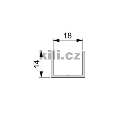 Profil p���n� PLACARD 74 U18x14, hlin�k �ern�, 2900 mm