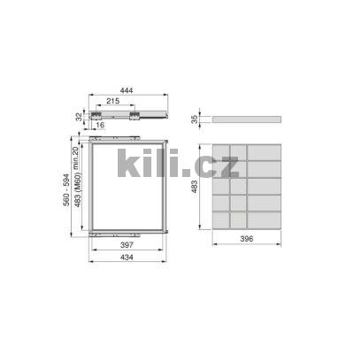 V�suvn� po�ada� na dopl�ky HACK, �ern� epoxid, �ed�, 2005006401