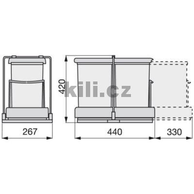 Odpadkov� ko� 2x14l �ed�