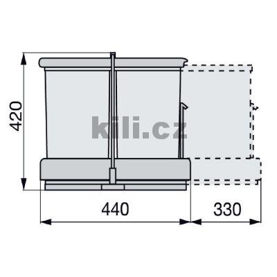 Odpadkov� ko� 2x14l �ed�