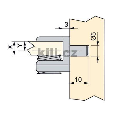 Podp�ra sklen�n�ch polic, 4-6 mm, nikl