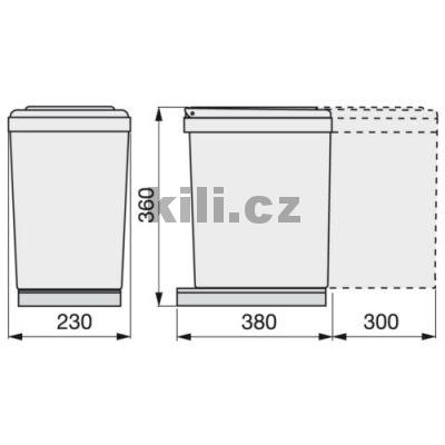 Odpadkov� ko� 16l �ed�