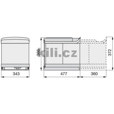 Odpadkov� ko� 2x16l nerez