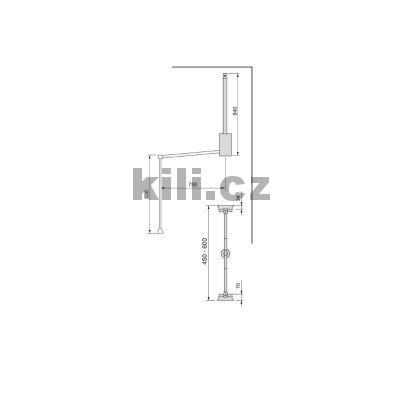 Dvoustrann� sklopn� �atn� ty� HANG �ed� k�men 450 - 600 mm