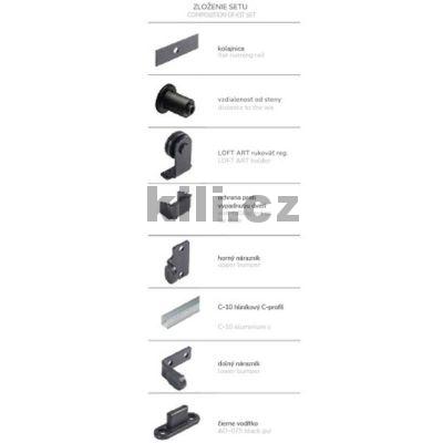 Sada kov�n� LOFT 100kg - neregulovateln�, kolejnice 2m