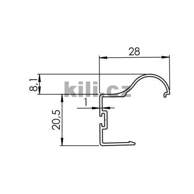 Profil Omega �amp��, 18mm 827004 s dr�kou - V�prodej jen do vyprod�n� z�sob!