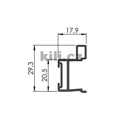 Profil Modern Wide b�l� mat, 18mm 8732 s �irokou dr�kou