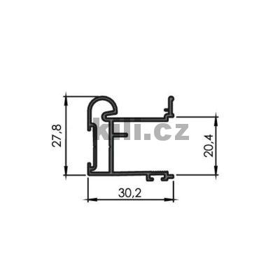 Profil Rama Wide �ern� mat, 4,16,18mm 8923 s �irokou dr�kou - 5,4m