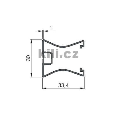 Profil Intero �ern� mat, 18mm 8133
