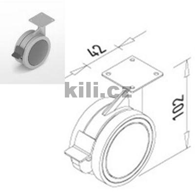 V�ce informac� o v�robku Kole�ko gumov� s brzdou �ed� v�etn� plotni�ky