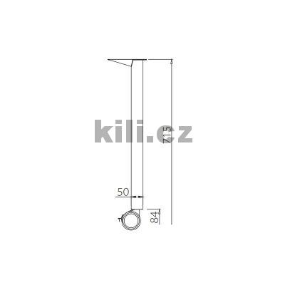 Stolov� noha FIFTY s kole�kem �ed� RAL 9006