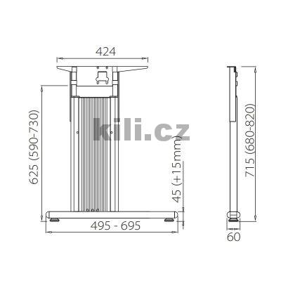 Stolov� konstrukce COMO C 500 HV staviteln� �ed� ral 9006