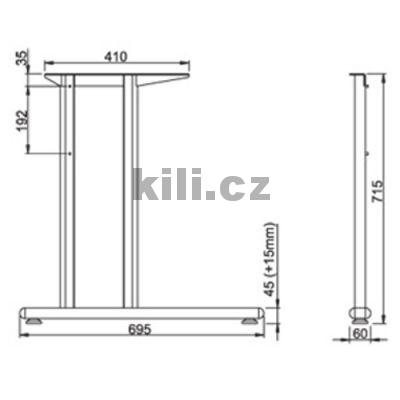 Stolov� konstrukce AVA C 700 �ed� ral 9006, Lev�