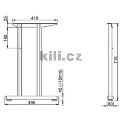 Stolov� konstrukce AVA C 500 �ed� ral 9006, Prav�