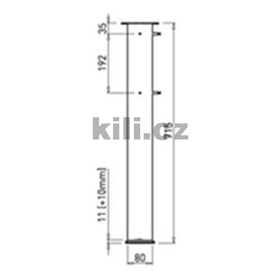 Stolov� noha rohov� �ed� ral 9006 pro konstrukce COMO,TEMPO, AVA, MARK