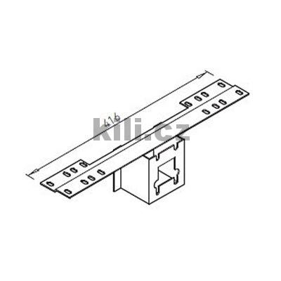 Plech "T" 416mm �ed� ral 9006 - syst�m Desk Bar