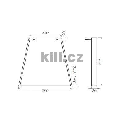 Stolov� noha A-LEG �ed� RAL 9006