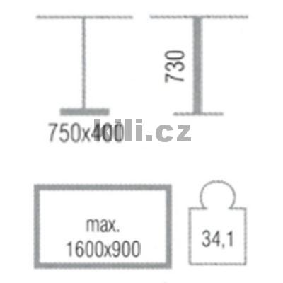 Centr�ln� noha BCI 1702-75x40 dvojit� �ern�