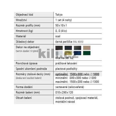 Stolov� noha TOKYO, �ern� perli�ka RAL 9005