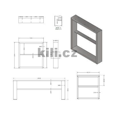 Stolov� podno� ROMEO COFFEE, �ern� perli�ka RAL 9005