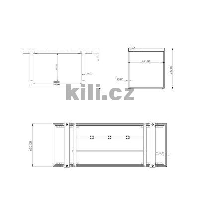 Stolov� podno� DARIO, �ern� perli�ka RAL 9005