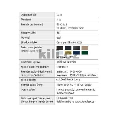 Stolov� podno� DARIO, �ern� perli�ka RAL 9005