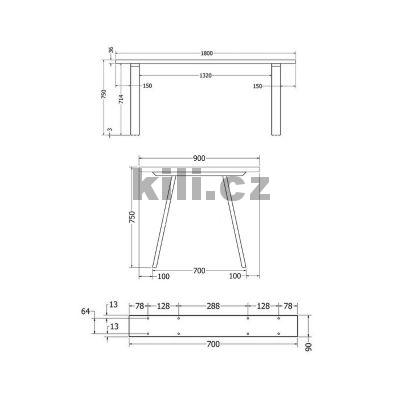 Stolov� podno� MILANO, �ern� perli�ka RAL 9005