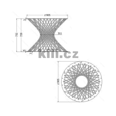 Stolov� podno� SAFIRA, �ern� perli�ka RAL 9005