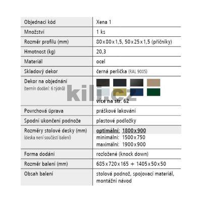 Stolov� podno� XENA 1, �ern� perli�ka RAL 9005