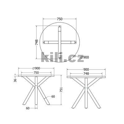 Stolov� podno� KLEO 90, �ern� perli�ka RAL 9005