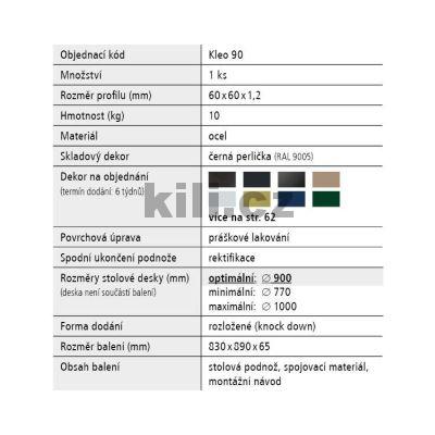 Stolov� podno� KLEO 90, �ern� perli�ka RAL 9005