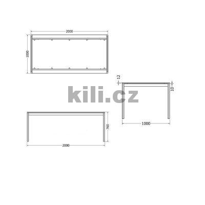 Stolov� podno� OLIVIA 200, antracit RAL 7016