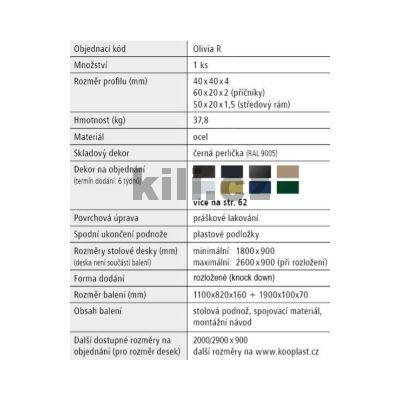 Stolov� podno� OLIVIA R, rozkl�dac�, �ern� perli�ka RAL 9005