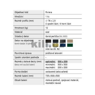 Centr�ln� podno� RIVIERA, �ern� perli�ka RAL 9005