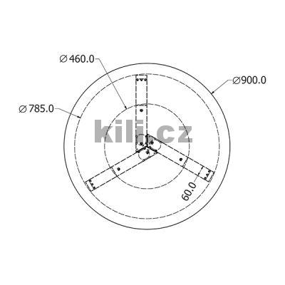 Stolov� podno� CALIPSO 90, litina perli�ka