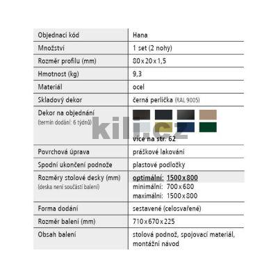 Stolov� podno� HANA, �ern� perli�ka RAL 9005