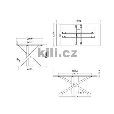 Stolov� podno� DAKOTA 180, �ern� perli�ka RAL 9005