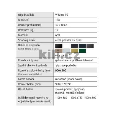 Stolov� podno� venkovn� V/MEZO 90, �ern� perli�ka RAL 9005